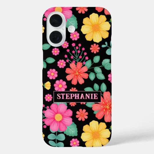 Gepersonaliseerde Monogrammed Wildflower Bloemen Z Case-Mate iPhone Case (Achterkant)