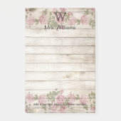 Gepersonaliseerde Monogrammed Wooden Achtergrond Post-it® Notes (Voorkant)