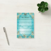 Gepersonaliseerde Monogrammed Wooden Achtergrond Post-it® Notes (Kantoor)