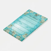 Gepersonaliseerde Monogrammed Wooden Achtergrond Post-it® Notes (Schuin)