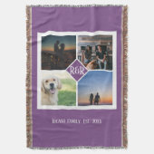 Gepersonaliseerde Monogrammen 4 Foto Collage Deken (Voorkant Verticaal)