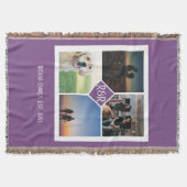 Gepersonaliseerde Monogrammen 4 Foto Collage Deken (Voorkant)