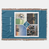 Gepersonaliseerde Monogrammen 4 Foto Collage Deken (Voorkant)