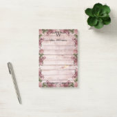 Gepersonaliseerde Monogrammen Groene Wooden Achter Post-it® Notes (Kantoor)