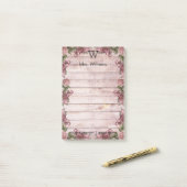 Gepersonaliseerde Monogrammen Groene Wooden Achter Post-it® Notes (Op bureau)