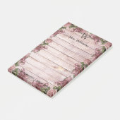 Gepersonaliseerde Monogrammen Groene Wooden Achter Post-it® Notes (Schuin)