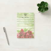 Gepersonaliseerde Monogrammen Groene Wooden Achter Post-it® Notes (Kantoor)