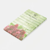 Gepersonaliseerde Monogrammen Groene Wooden Achter Post-it® Notes (Schuin)