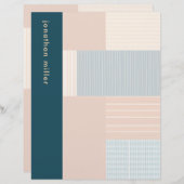 Gepersonaliseerde monogrammen Moderne Kunstbenodig Briefhoofd (Voorkant / Achterkant)