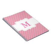 Gepersonaliseerde monogrammen roze en witte pooldo notitieboek (Rechterzijde)