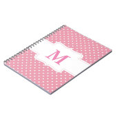Gepersonaliseerde monogrammen roze en witte pooldo notitieboek (Linkerzijde)