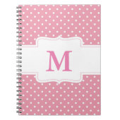 Gepersonaliseerde monogrammen roze en witte pooldo notitieboek (Voorkant)