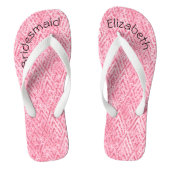 Gepersonaliseerde monogrammen Roze Glitter Bridesm Teenslippers (Voetbed)