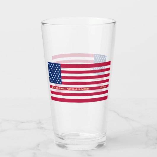Gepersonaliseerde monogrammen van de Amerikaanse v Glas (Achterkant)