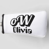 Gepersonaliseerde Monogramnaam Golfheadcover (Voorkant)