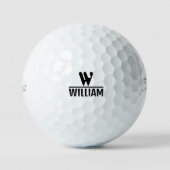 Gepersonaliseerde monogramnaam Pro V1 golfballen (Voorkant)