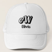 Gepersonaliseerde monogramnaam trucker pet (Voorkant)