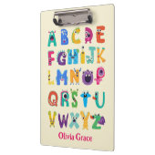 Gepersonaliseerde Monster ABC Gekke Alfabet Monste Klembord (Links)