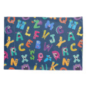 Gepersonaliseerde Monster ABC Gekke Alfabet Monste Kussensloop (Achterkant)