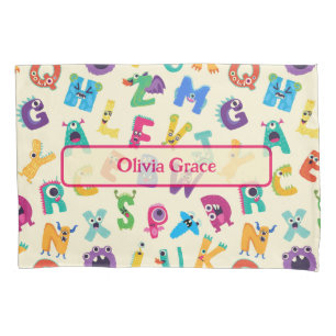 Gepersonaliseerde Monster ABC Gekke Alfabet Monste Kussensloop