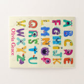 Gepersonaliseerde Monster ABC Gekke Alfabet Monste Legpuzzel (Horizontaal)