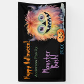 Gepersonaliseerde Monster Bash Halloween Party Spandoek (Verticaal)