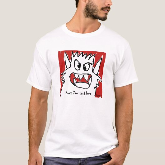 Gepersonaliseerde Monster Mood Cartoon T+Shirt T-shirt (Voorkant)