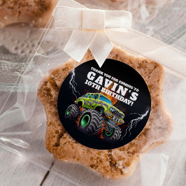 Gepersonaliseerde Monster Truck bewerkbare verjaar Ronde Sticker