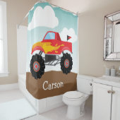 Gepersonaliseerde Monster Truck, Jongen Douchegord Douchegordijn (In situ)