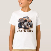 Gepersonaliseerde Monster Truck Naam T-shirt voor  (Voorkant)