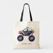 Gepersonaliseerde Monster Truck Trick or treat Tote Bag (Achterkant)
