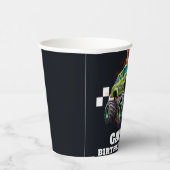 Gepersonaliseerde Monster Truck Verjaardagsfeest Papieren Bekers (Rechts)