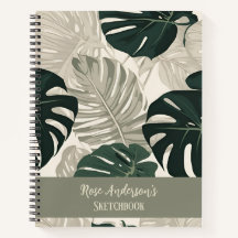 Gepersonaliseerde Monstera Pattern Sketchbook