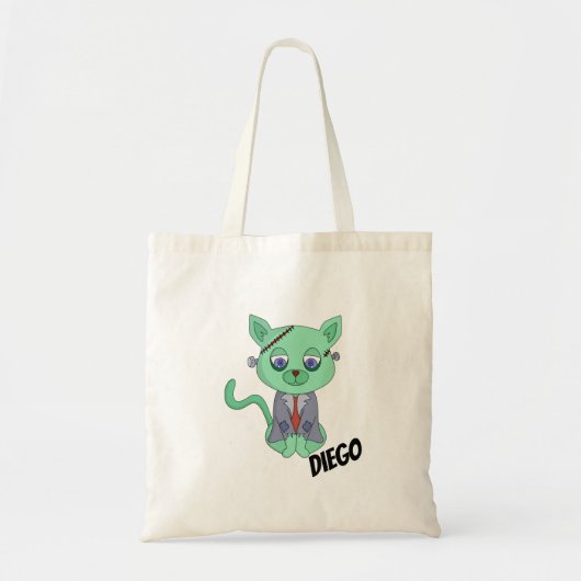 Gepersonaliseerde monsterkat - Jouw naam toevoegen Tote Bag (Voorkant)