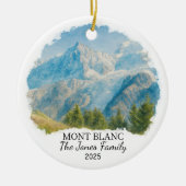 Gepersonaliseerde Mont Blanc Ornament, Frankrijk Keramisch Ornament (Voorkant)