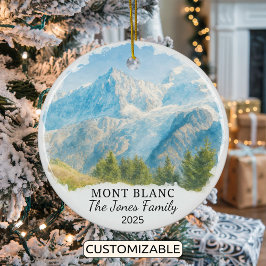 Gepersonaliseerde Mont Blanc Ornament, Frankrijk Keramisch Ornament
