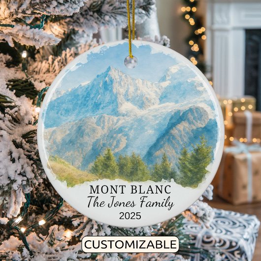 Gepersonaliseerde Mont Blanc Ornament, Frankrijk Keramisch Ornament