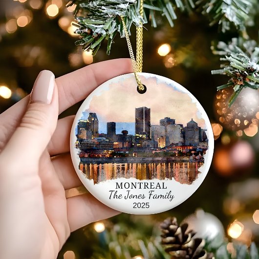 Gepersonaliseerde Montreal Ornament, Canada Gift Keramisch Ornament