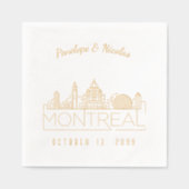 Gepersonaliseerde Montreal Wedding Napkins Gold Fo Folie Servetten (Voorkant)