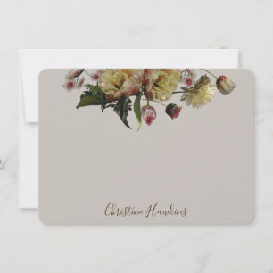 Gepersonaliseerde Moody Elegant Wildflower Floral Notitiekaartje