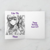 Gepersonaliseerde mooie anime meisje met leuke kit kaart (Binnen)