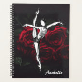 Gepersonaliseerde mooie Ballerina en Rozen Ballet Planner (Voorkant)