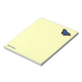 Gepersonaliseerde mooie blauwe Morpho Butterfly Notitieblok (Linkerzijde)