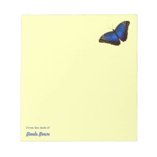 Gepersonaliseerde mooie blauwe Morpho Butterfly Notitieblok