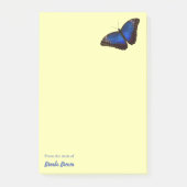 Gepersonaliseerde mooie blauwe Morpho Butterfly Post-it® Notes (Voorkant)