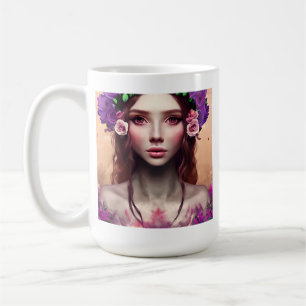 Gepersonaliseerde mooie Enchantress Fantasy AI Art Koffiemok