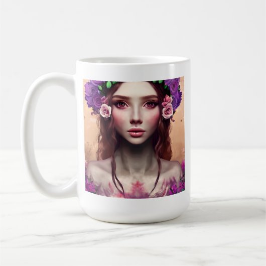 Gepersonaliseerde mooie Enchantress Fantasy AI Art Koffiemok (Links)