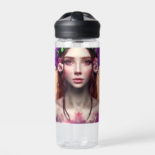 Gepersonaliseerde mooie Enchantress Fantasy AI Art Waterfles