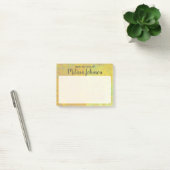 Gepersonaliseerde mooie gouden gemarmerde kunst post-it® notes (Kantoor)
