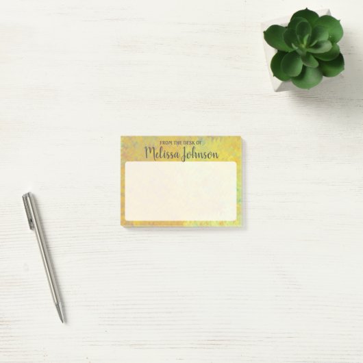 Gepersonaliseerde mooie gouden gemarmerde kunst post-it® notes (Kantoor)